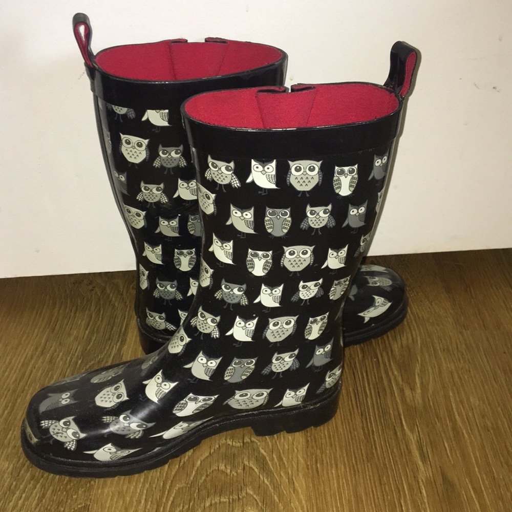 Selling super cute owl printed rainboots